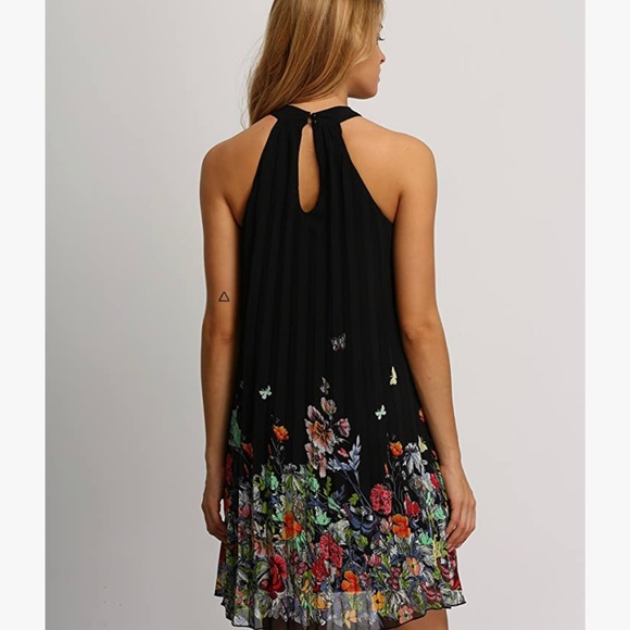 Chiffon sleeveless halter lined dress - Picture 2 of 2